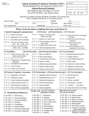 ATEC – Autism Evaluation – BrainFood Cookbook Blog